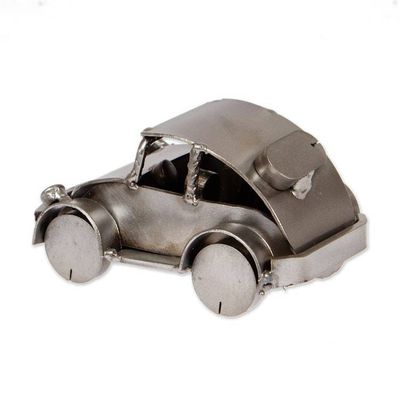 Alternate image for Eco-Friendly Recycled Metal Car Figurine Handmade in Mexico Charm on Wheels