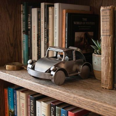 Alternate image for Eco-Friendly Recycled Metal Car Figurine Handmade in Mexico Charm on Wheels