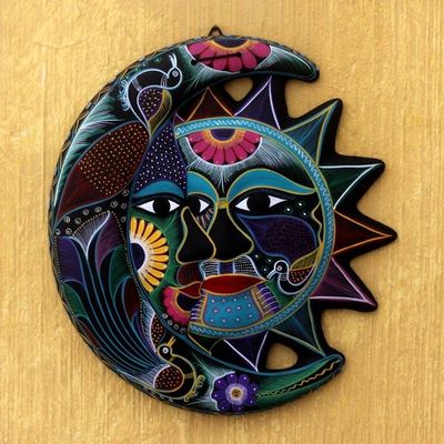 Alternate image for Handmade Sun and Moon Ceramic Wall Art Eclipse of Dance