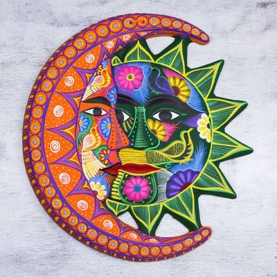 Alternate image for Colorful Sun and Moon Ceramic Wall Art Eclipse Choir
