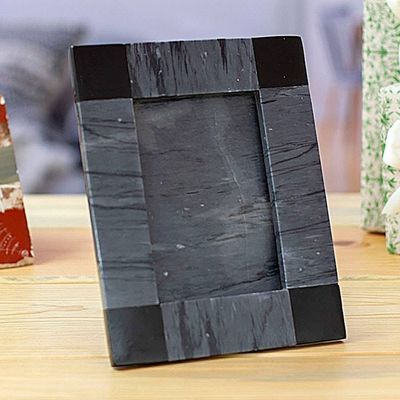 Primary image for Grey and Black Marble Photo Frame from Mexico 4x6 Grey Energy