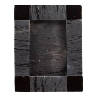 Alternate image for Grey and Black Marble Photo Frame from Mexico 4x6 Grey Energy
