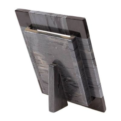 Alternate image for Grey and Black Marble Photo Frame from Mexico 4x6 Grey Energy