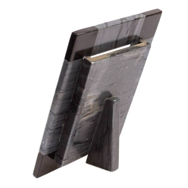 Alternate image for Grey and Black Marble Photo Frame from Mexico 4x6 Grey Energy