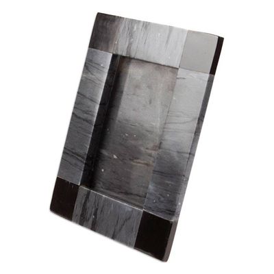 Alternate image for Grey and Black Marble Photo Frame from Mexico 4x6 Grey Energy