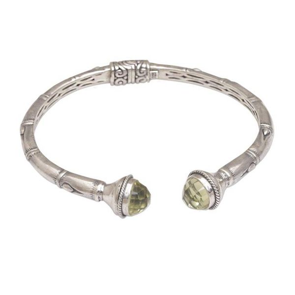 Alternate image for Sterling Silver and Prasiolite Hinged Balinese Cuff Bracelet Talk to Me