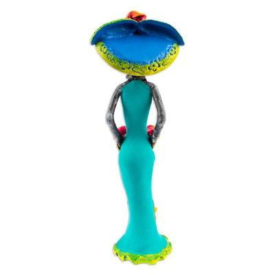 Alternate image for Day of the Dead Catrina Ceramic Sculpture Crafted by Hand Catrina the Beautiful