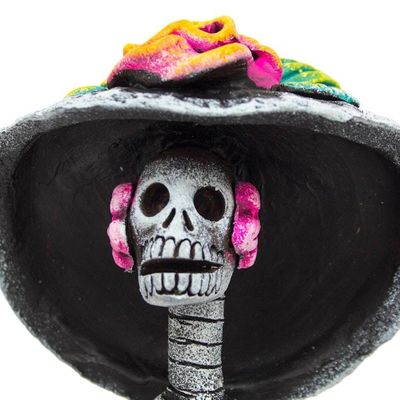 Alternate image for Day of the Dead Catrina Ceramic Sculpture Crafted by Hand Catrina the Seductress