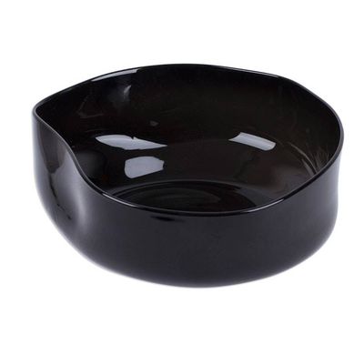Alternate image for Eco-Friendly Black Handblown Glass Salad Bowl from Mexico Dark Delicacies