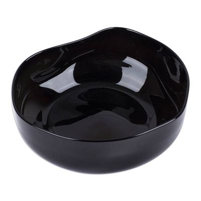Alternate image for Eco-Friendly Black Handblown Glass Salad Bowl from Mexico Dark Delicacies