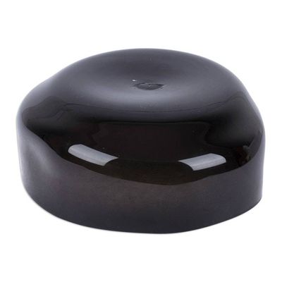 Alternate image for Eco-Friendly Black Handblown Glass Salad Bowl from Mexico Dark Delicacies