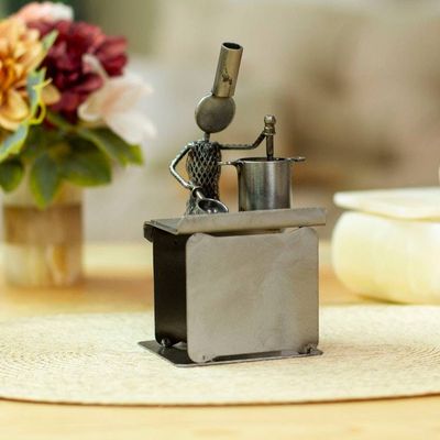 Alternate image for Recycled Metal Sculpture Rustic Mexico Eco Art Rustic Chef