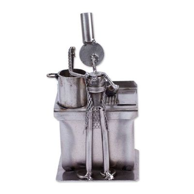 Alternate image for Recycled Metal Sculpture Rustic Mexico Eco Art Rustic Chef