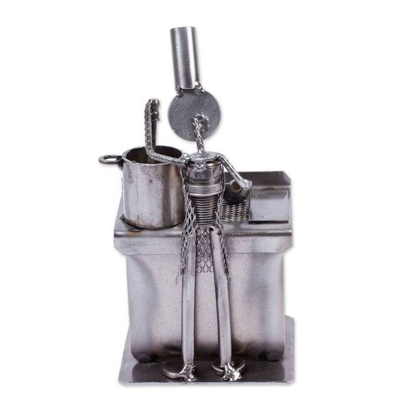 Alternate image for Recycled Metal Sculpture Rustic Mexico Eco Art Rustic Chef