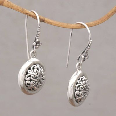 Alternate image for Hand Crafted Sterling Silver Dangle Earrings from Indonesia Denpasar Moonbeams