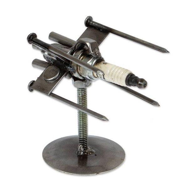 Alternate image for Eco-Friendly Inspirational Recycled Metal Spaceship Figurine Another Cosmos