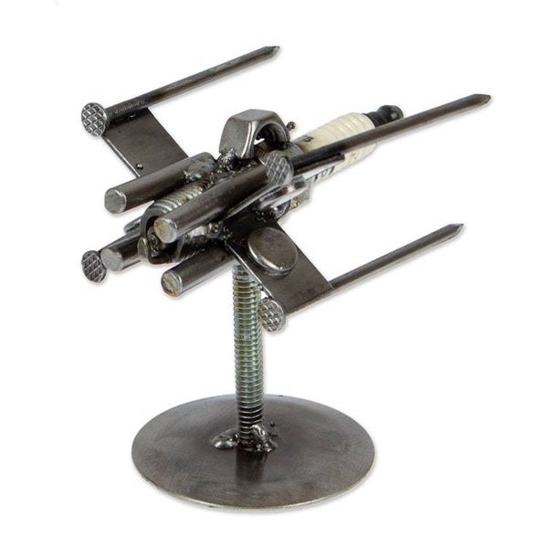 Alternate image for Eco-Friendly Inspirational Recycled Metal Spaceship Figurine Another Cosmos