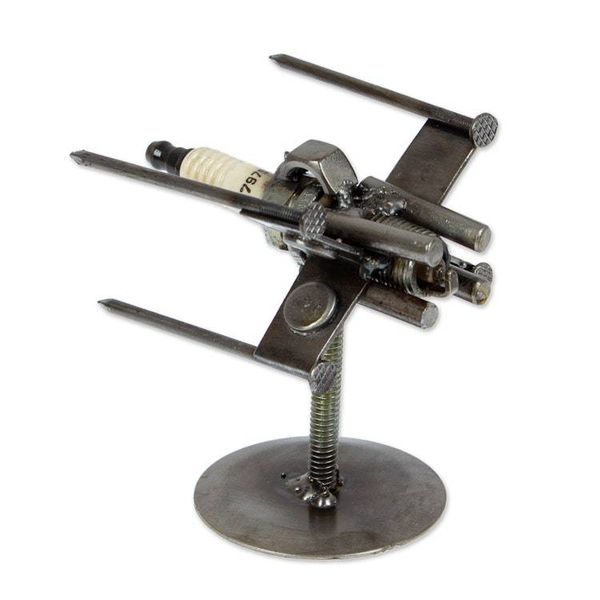 Alternate image for Eco-Friendly Inspirational Recycled Metal Spaceship Figurine Another Cosmos