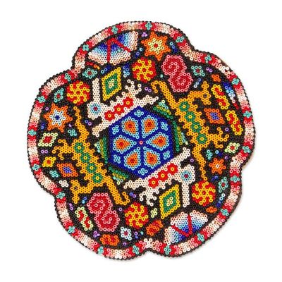 Alternate image for Handmade Mexico Huichol Nierika Rabbit Deer Beadwork eARThiness