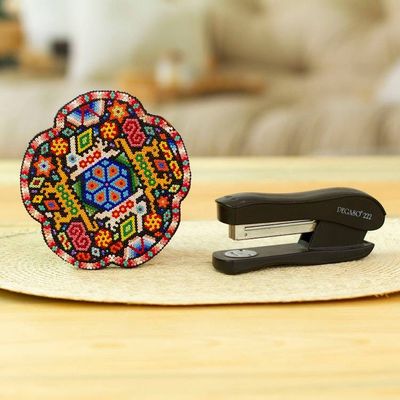 Alternate image for Handmade Mexico Huichol Nierika Rabbit Deer Beadwork eARThiness