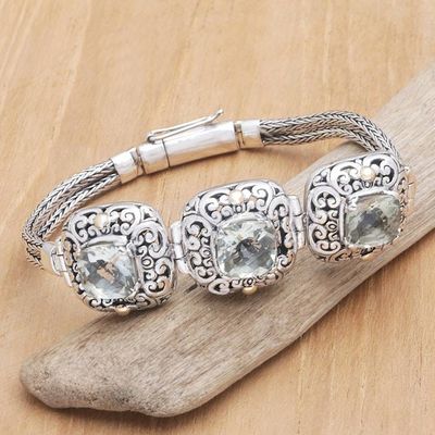 Primary image for Gold-Accented Sterling Silver  Prasiolite Pendant Bracelet Young  Sweet