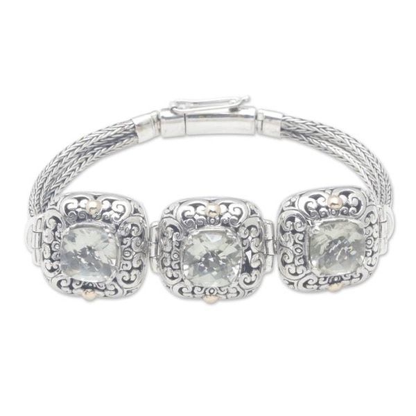 Alternate image for Gold-Accented Sterling Silver  Prasiolite Pendant Bracelet Young  Sweet
