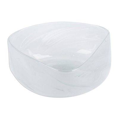 Alternate image for Eco-Friendly White Handblown Glass Salad Bowl from Mexico Heavenly Delicacies