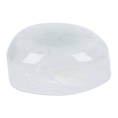 Alternate image for Eco-Friendly White Handblown Glass Salad Bowl from Mexico Heavenly Delicacies