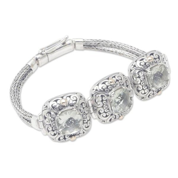 Alternate image for Gold-Accented Sterling Silver  Prasiolite Pendant Bracelet Young  Sweet