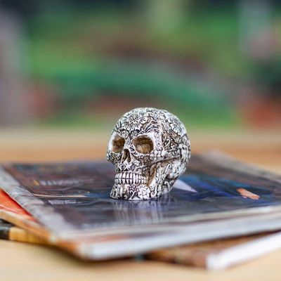Alternate image for Handcrafted Ceramic Mini Skull Figurine from Mexico Skull Mystery
