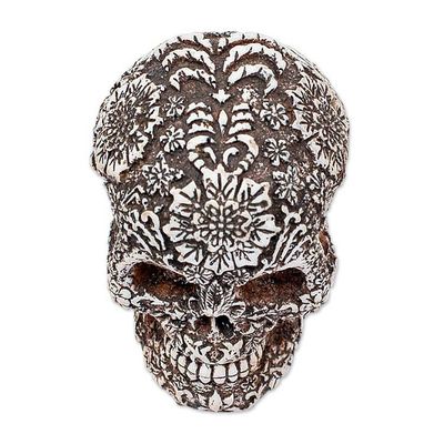 Alternate image for Handcrafted Ceramic Mini Skull Figurine from Mexico Skull Mystery