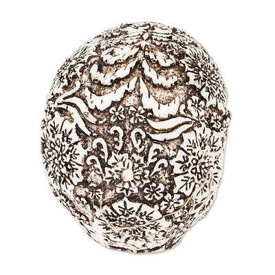 Alternate image for Handcrafted Ceramic Mini Skull Figurine from Mexico Skull Mystery