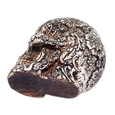 Alternate image for Handcrafted Ceramic Mini Skull Figurine from Mexico Skull Mystery
