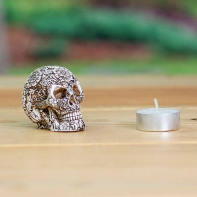 Alternate image for Handcrafted Ceramic Mini Skull Figurine from Mexico Skull Mystery