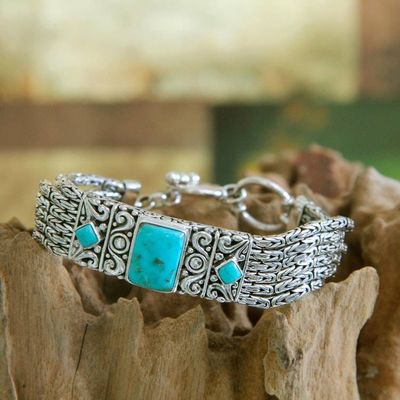 Primary image for Sterling Silver and Reconstituted Turquoise Bracelet Sweet Paradise