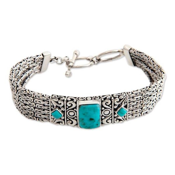 Alternate image for Sterling Silver and Reconstituted Turquoise Bracelet Sweet Paradise