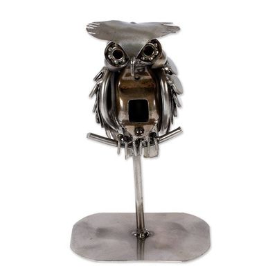 Alternate image for Hand Crafted Owl Metal Sculpture Owl Lookout