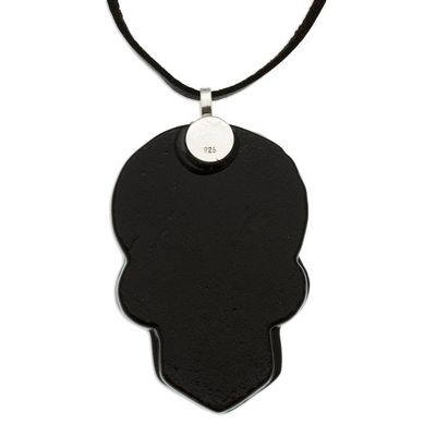 Alternate image for Day of the Dead-Themed Colorful Art Glass Pendant Necklace Underworld Class