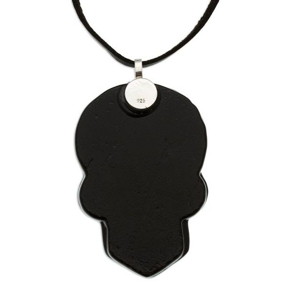 Alternate image for Day of the Dead-Themed Colorful Art Glass Pendant Necklace Underworld Class