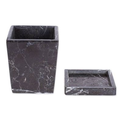 Alternate image for Modern Natural Black and White Marble Flower Pot Black and White Contempo