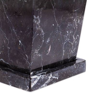 Alternate image for Modern Natural Black and White Marble Flower Pot Black and White Contempo