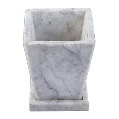 Alternate image for Marble Modern Flower Pot Natural Contempo