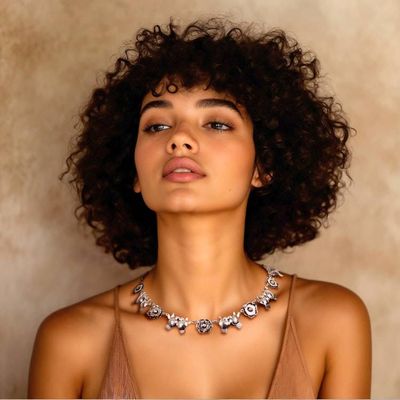 Alternate image for Sterling silver flower necklace Mexican Romance