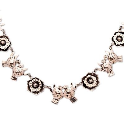Alternate image for Sterling silver flower necklace Mexican Romance