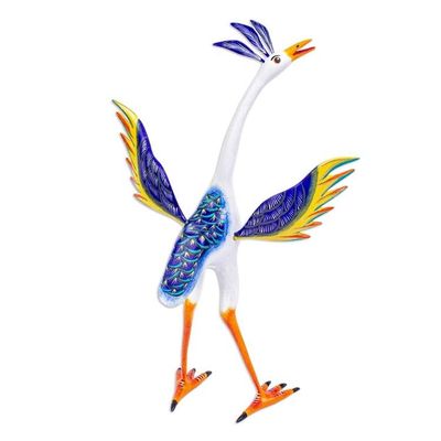 Alternate image for Hand-Painted Wood Alebrije Heron Sculpture from Mexico Majestic Heron