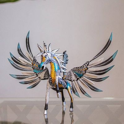 Primary image for Copal Wood Pegasus Alebrije from Mexico Azure Pegasus