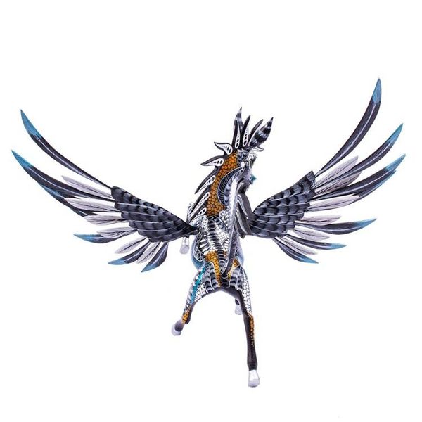 Alternate image for Copal Wood Pegasus Alebrije from Mexico Azure Pegasus