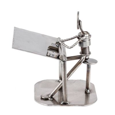 Alternate image for Recycled Metal and Auto Parts Drafting Table Sculpture Rustic Architect
