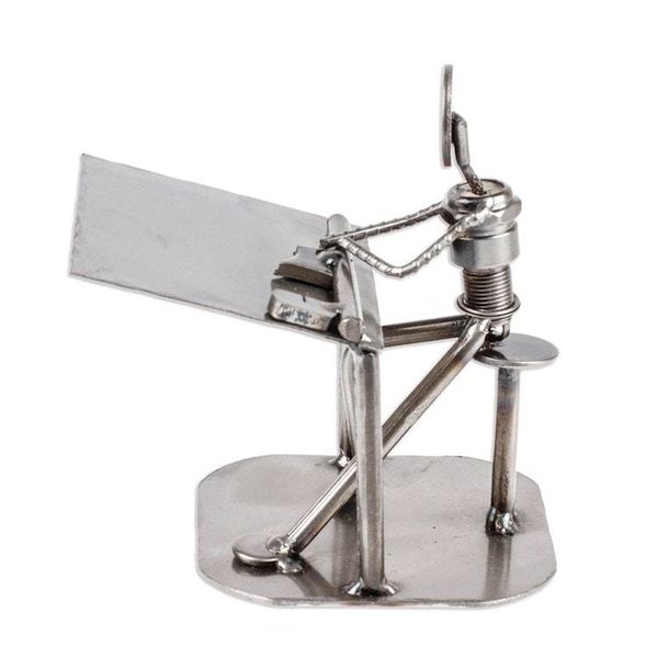 Alternate image for Recycled Metal and Auto Parts Drafting Table Sculpture Rustic Architect