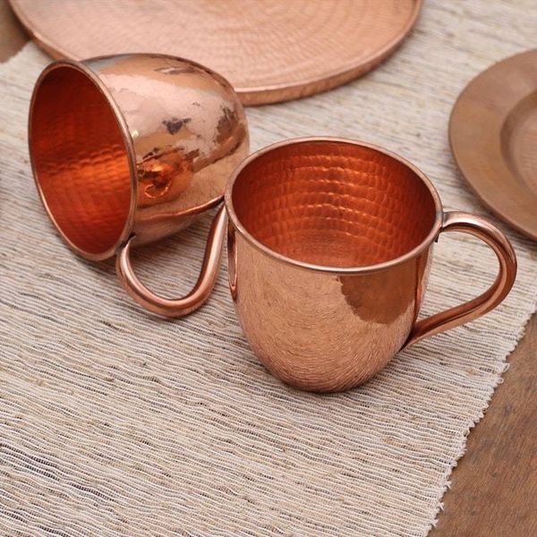 Alternate image for Hammered Copper Mugs Crafted in Java Pair Moscow Mule Gleam